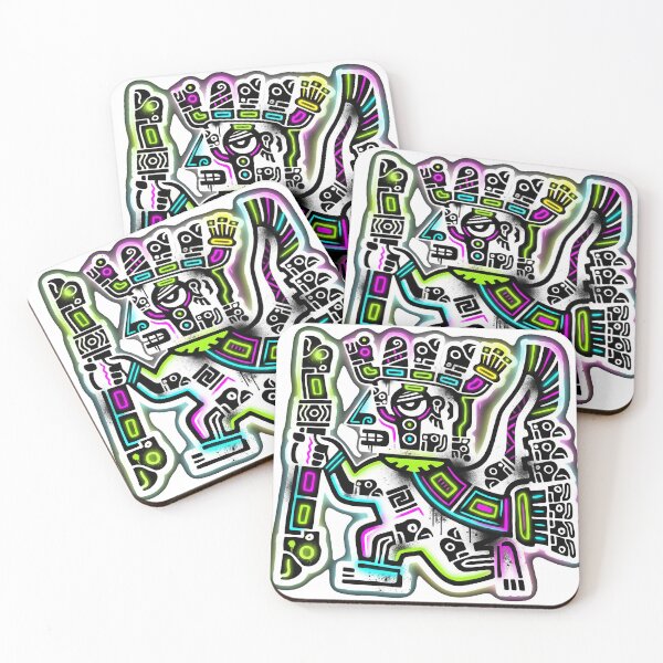 Item preview, Viracocha Neon Aztec Rave Warrior designed and sold by Wsgreen.