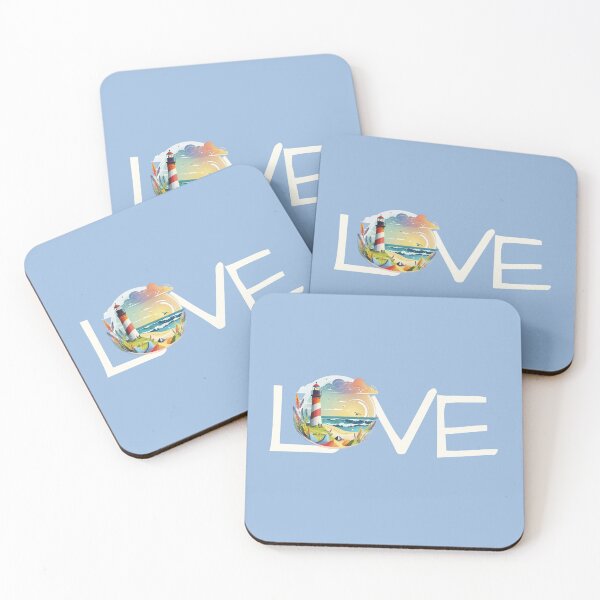 Item preview, Simply Love Lighthouse – Coastal Sunset Beach Illustration designed and sold by Teacuppupdesign.