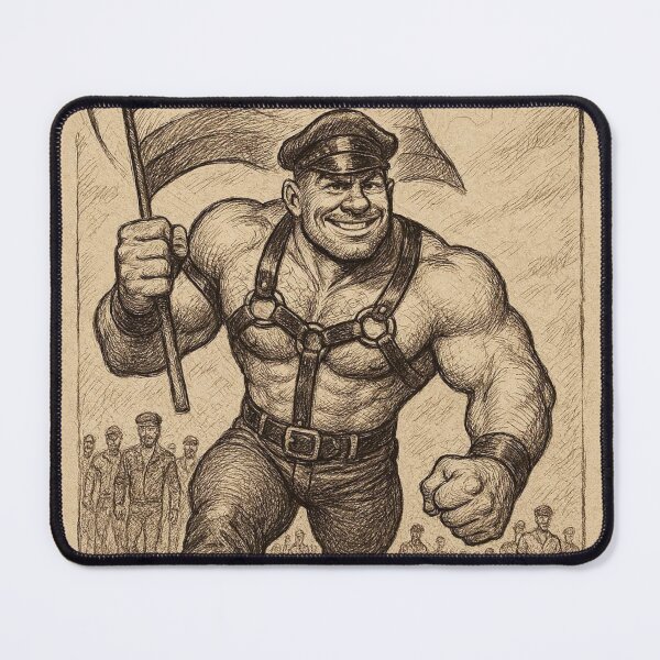 Item preview, Gay Daddy Leading the ChargeTom of Finland Tribute Charcoal Sketch Gay Pride Art Design designed and sold by ItsAKinkThing.