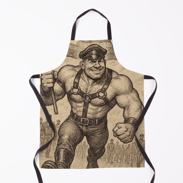 Item preview, Gay Daddy Leading the ChargeTom of Finland Tribute Charcoal Sketch Gay Pride Art Design designed and sold by ItsAKinkThing.