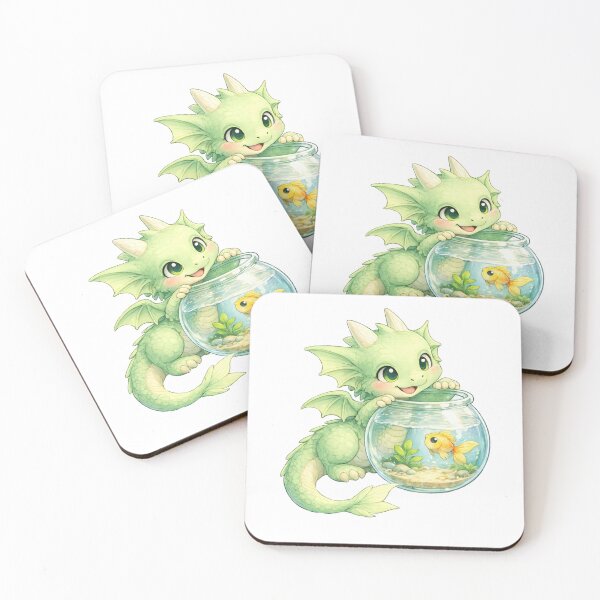 Item preview, Curious Baby Dragon with Goldfish Bowl designed and sold by Hatchling Hollow.