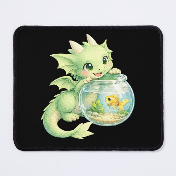 Item preview, Curious Baby Dragon with Goldfish Bowl designed and sold by Hatchling Hollow.