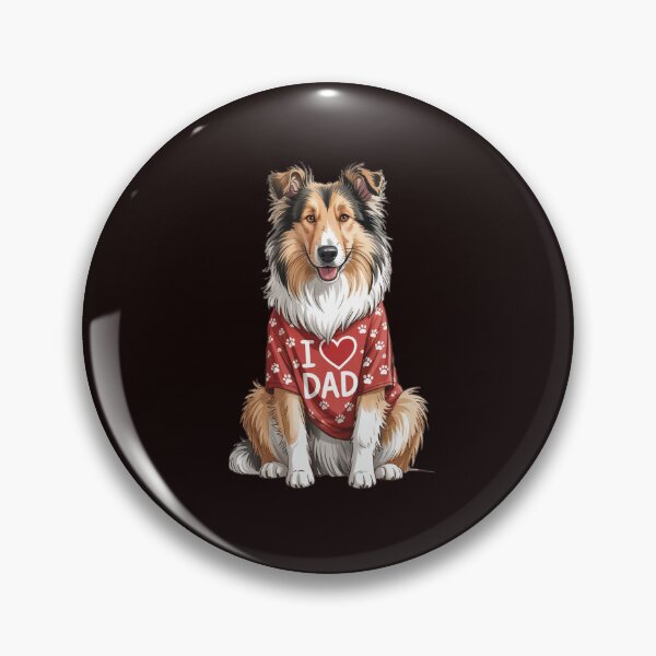 Item preview, Collie Wearing a red Shirt with paw Prints I Love DAD Design  designed and sold by fantasticdesign.