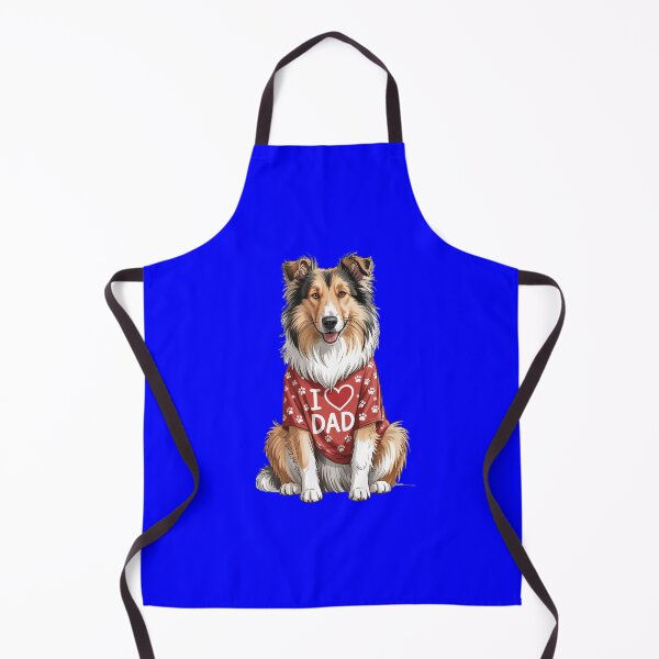 Item preview, Collie Wearing a red Shirt with paw Prints I Love DAD Design designed and sold by fantasticdesign.