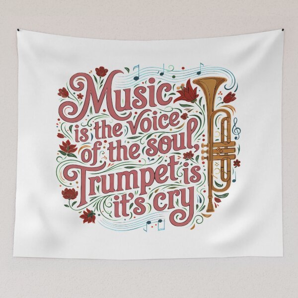 Item preview, Music is Soul's Voice Trumpet is Cry - World Music Day Art Tribute Tytuł designed and sold by Art-Arcade6.