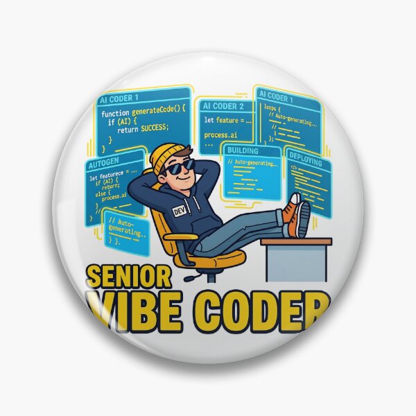 Item preview, Senior Vibe Coder – Relaxed Dev Let AI Do The Work Funny Tech Design designed and sold by mancikart.