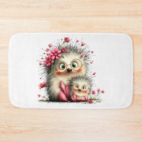 Artikelvorschau, Niedliches Blumenbild mit Igelmutter und -baby – Muttertag entworfen und verkauft von lojadpop.