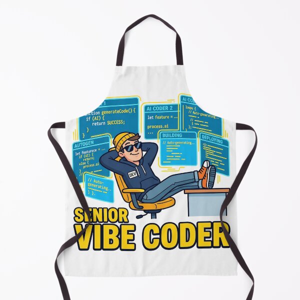 Item preview, Senior Vibe Coder – Relaxed Dev Let AI Do The Work Funny Tech Design designed and sold by mancikart.