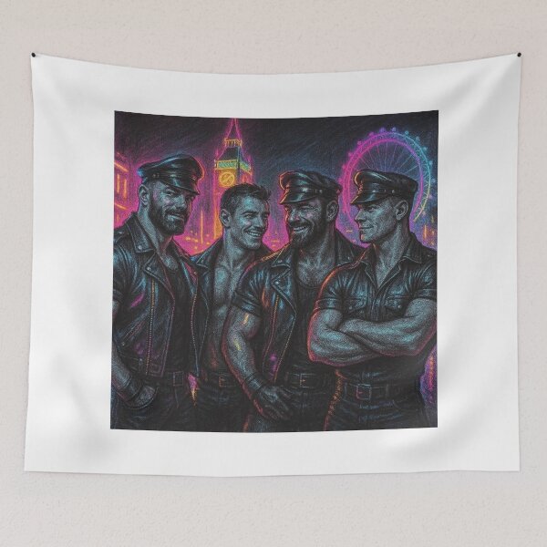 Item preview, London Leather Daddies Live On Colorsplash Sketch Gay Pride Art Design designed and sold by ItsAKinkThing.