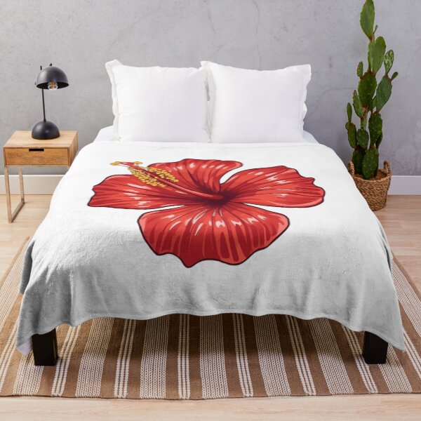 Item preview, Pegatina de flor de hibisco rojo con estética tropical designed and sold by nishaaa2111.