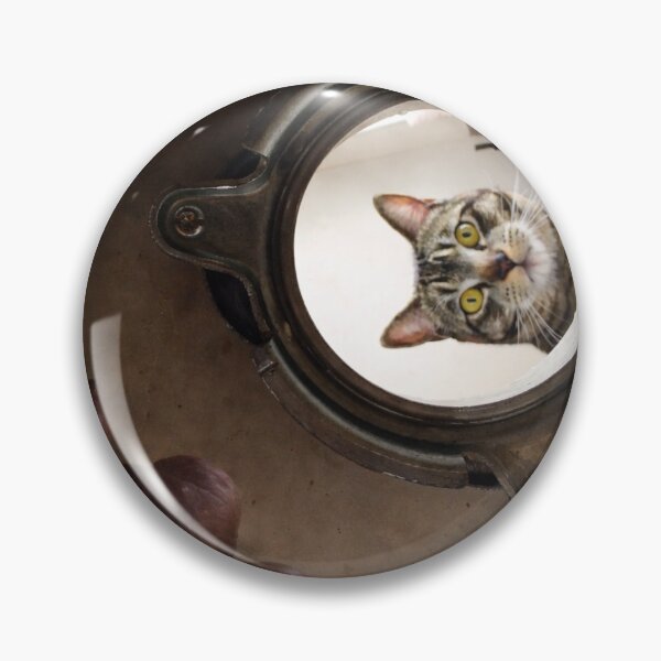 Item preview, Curious cat in a mechanical hatch designed and sold by donchago.