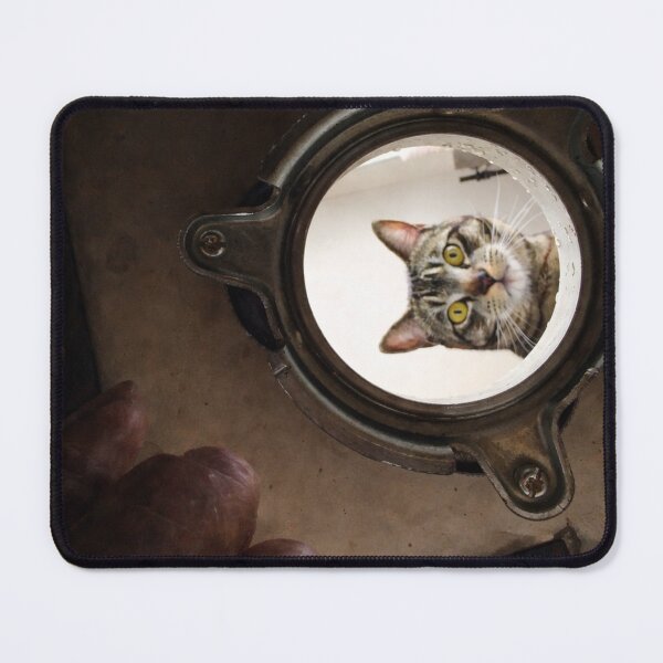 Item preview, Curious cat in a mechanical hatch designed and sold by donchago.