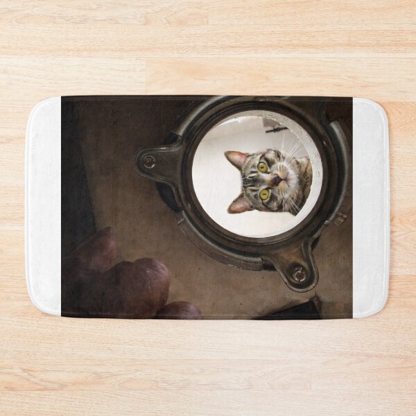 Item preview, Curious cat in a mechanical hatch designed and sold by donchago.