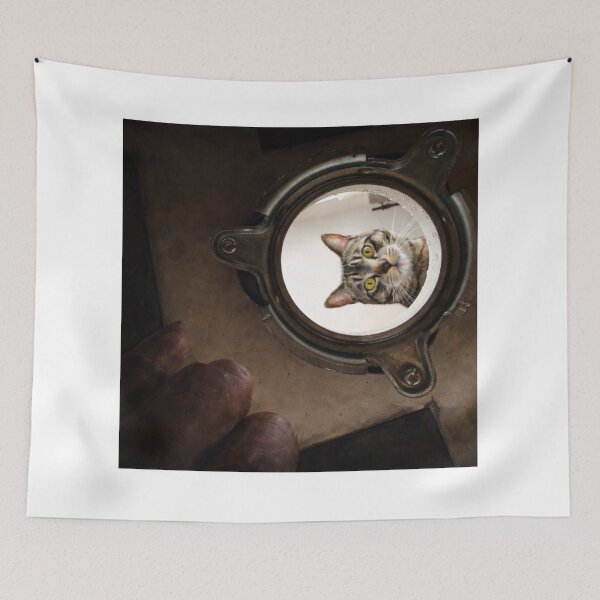 Item preview, Curious cat in a mechanical hatch designed and sold by donchago.