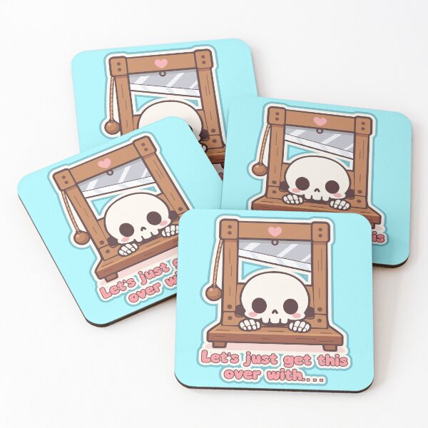 Item preview, Kawaii Skull Guillotine "Let's Just Get This Over With" Funny Nihilism Gift designed and sold by CLUB SODA KID DESIGNS.