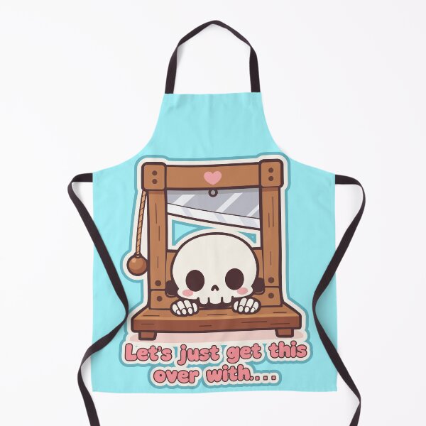 Item preview, Kawaii Skull Guillotine "Let's Just Get This Over With" Funny Nihilism Gift designed and sold by CLUB SODA KID DESIGNS.