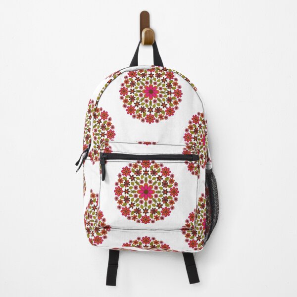 Item preview, green retro floral groovy 60s mandala designed and sold by ArtivioShop.