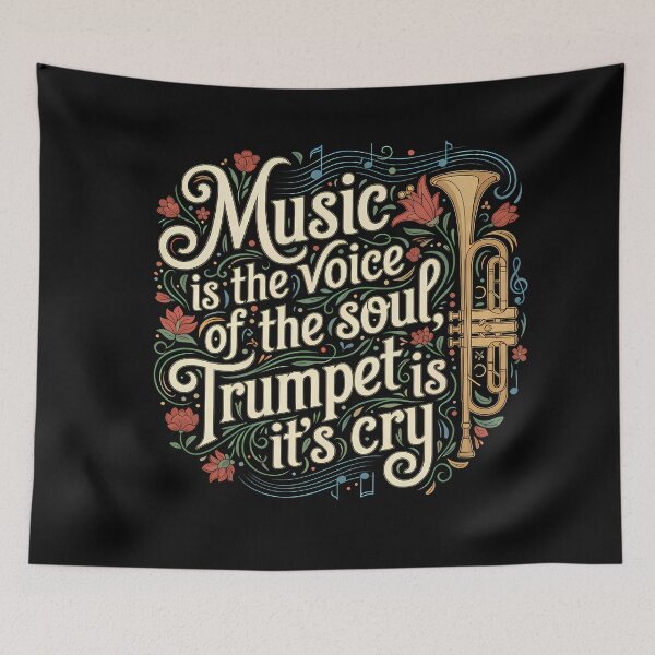 Item preview, Music is Soul's Voice Trumpet is Cry - World Music Day Art Tribute Tytuł designed and sold by Art-Arcade6.