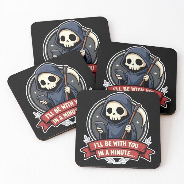 Item preview, Funny Grim Reaper Doomscrolling - I'll Be With You In A Minute designed and sold by CLUB SODA KID DESIGNS.