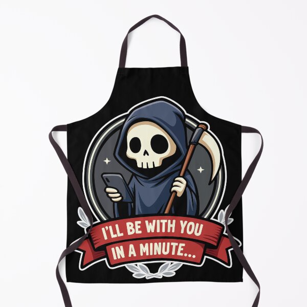 Item preview, Funny Grim Reaper Doomscrolling - I'll Be With You In A Minute designed and sold by CLUB SODA KID DESIGNS.