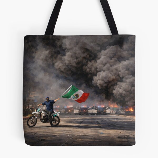 Item preview, Man waves Mexican flag in  in Los Angeles designed and sold by puntusha.