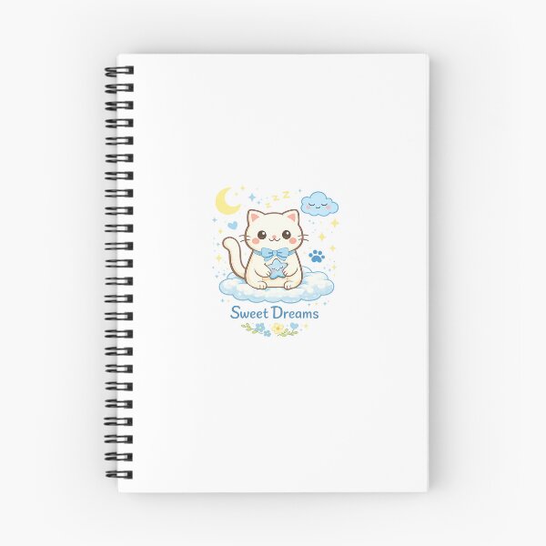 Item preview, Lindo gato de peluche con estrella – Diseño estético Kawaii Dulces Sueños designed and sold by .onemoredesign..
