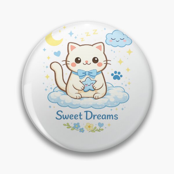 Item preview, Cute Cat with Star Plush – Kawaii Sweet Dreams Aesthetic Design designed and sold by .onemoredesign..