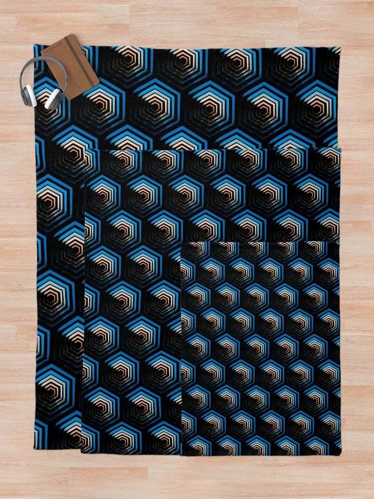 Thumbnail 5 of 6, Throw Blanket, Hexagonal Pattern designed and sold by PatternDesign01.