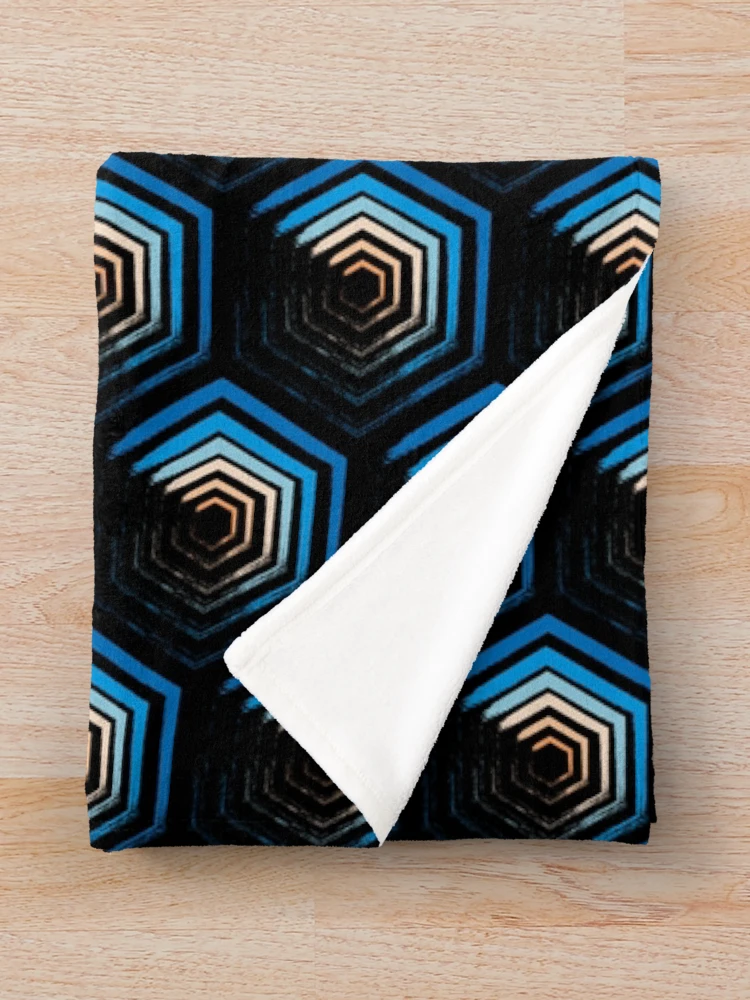 Thumbnail 3 of 6, Throw Blanket, Hexagonal Pattern designed and sold by PatternDesign01.
