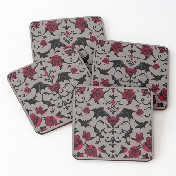 Item preview, Gothic Rose Bat Damask Pattern Dark Vampire Decor designed and sold by LIVE_FREE.
