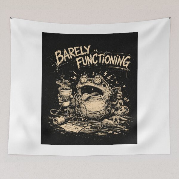 Item preview, Barely Functioning Frog – Minimal Grunge Aesthetic Design designed and sold by Low Battery Society.
