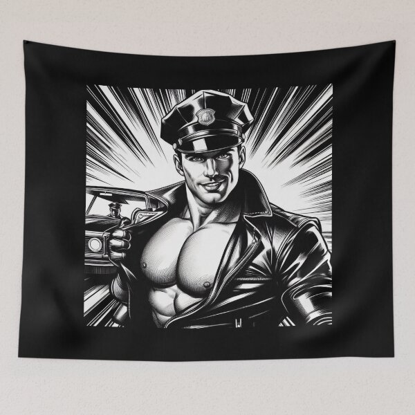 Item preview, Leather Daddy On Patrol San Francisco Gay Leather Pride Graphic Design designed and sold by ItsAKinkThing.