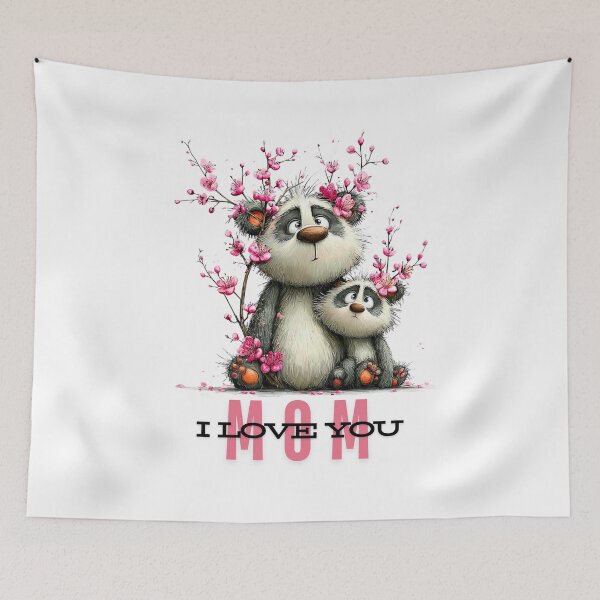 Item preview, Adorable Panda Mother and Cub Cherry Blossom Mother's Day designed and sold by lojadpop.
