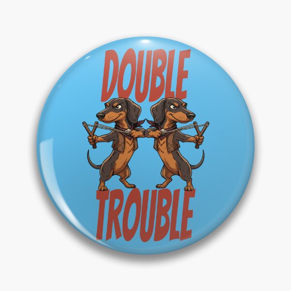 Item preview, Double Trouble – Funny Dachshund Twins designed and sold by CARPIO Creations.