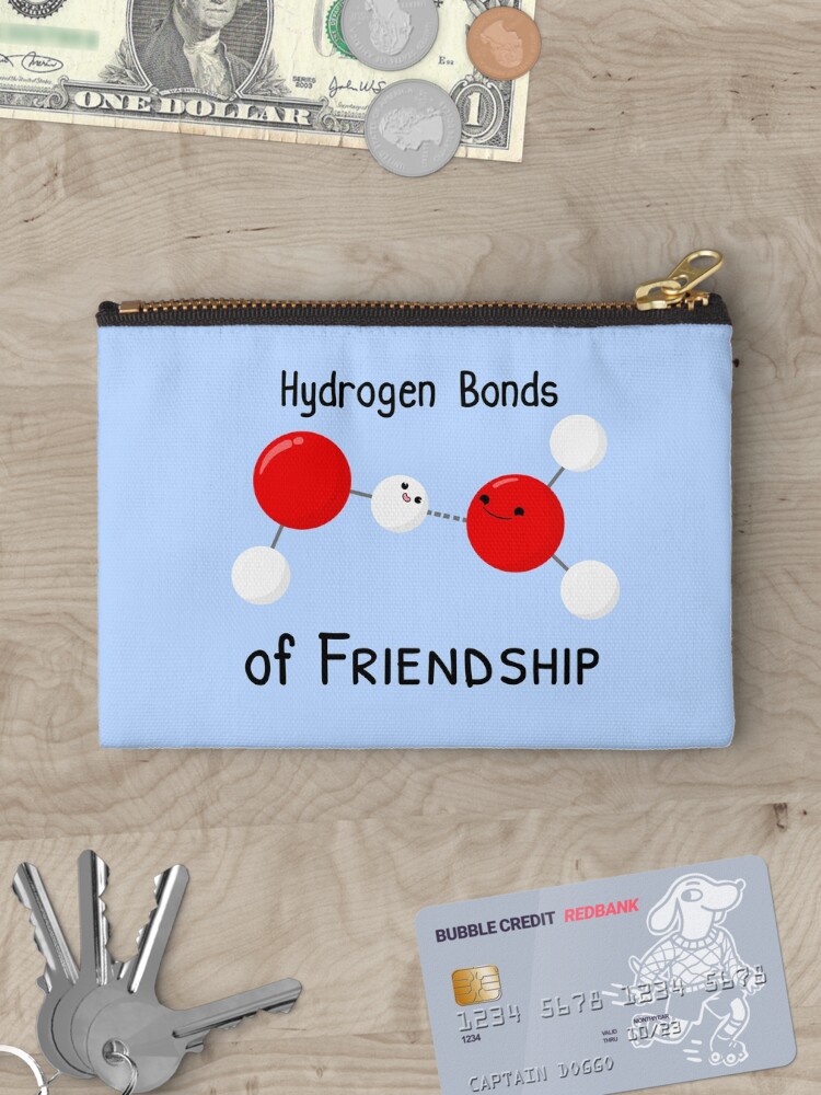 Thumbnail 3 of 4, Zipper Pouch, Hydrogen Bonds of Friendship designed and sold by amoebasisters.