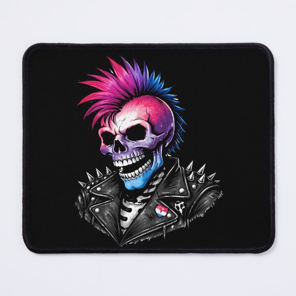 Item preview, Bi Pride Punk Skull Bisexual Flag designed and sold by Cat-butt-shirts.