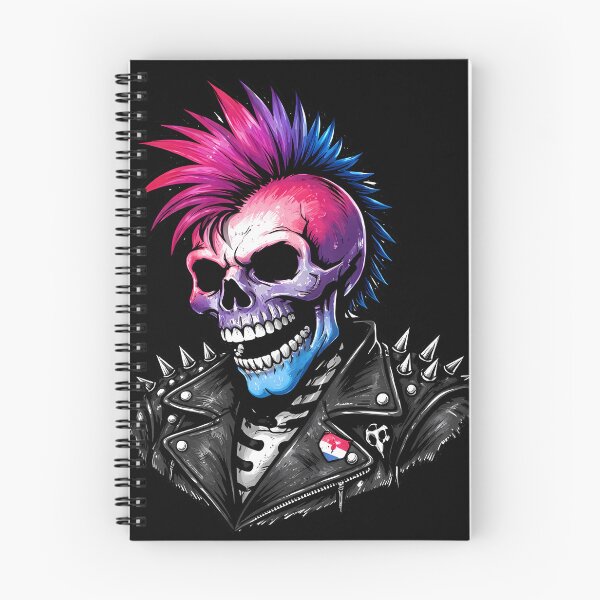 Item preview, Bi Pride Punk Skull Bisexual Flag designed and sold by Cat-butt-shirts.