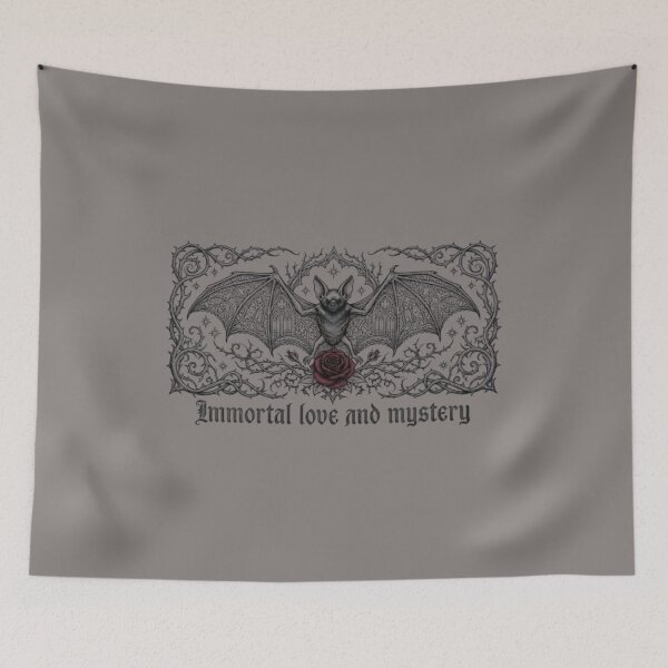 Item preview, Immortal Love and Mystery Gothic Bat Red Rose designed and sold by LIVE_FREE.