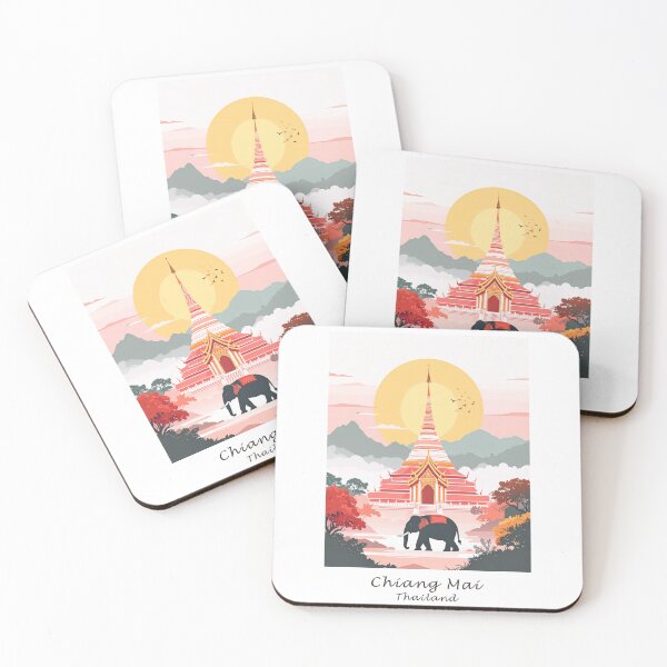 Item preview, Chiang Mai Thailand Temple Elephant Sunset Travel Design designed and sold by pod24.