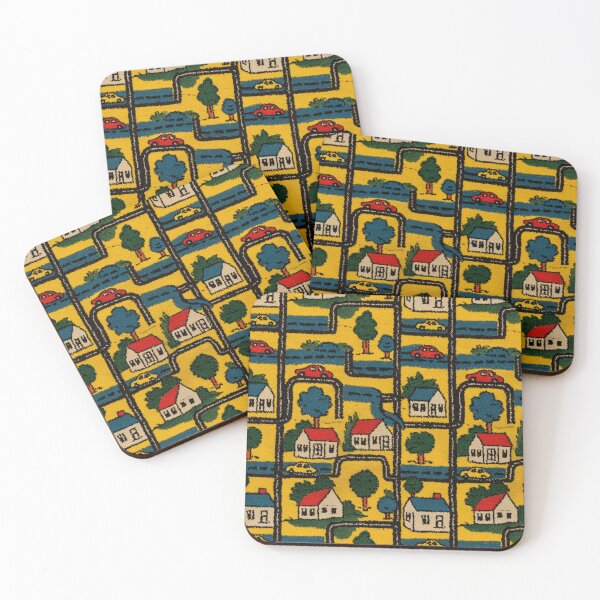 Item preview, Bright Yellow Winding Roads Town Pattern designed and sold by Piotrek0001.