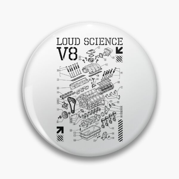 Item preview, Car Engine Block V8 Loud Science Automobile Diagram Cars designed and sold by GrandeDuc.