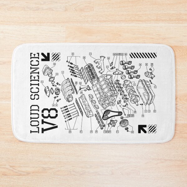 Item preview, Car Engine Block V8 Loud Science Automobile Diagram Cars designed and sold by GrandeDuc.