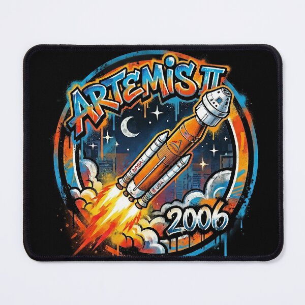 Item preview, Artemis II Mission 2026 Moon Launch Graffiti Badge designed and sold by KiwiRider.