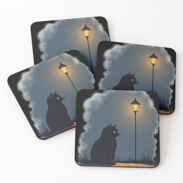 Item preview, Quiet Night Black Cat Aesthetic designed and sold by Ali Doodles.