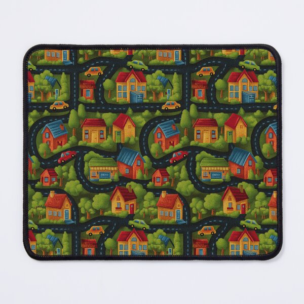 Item preview, Green Hilly Town Road Map Pattern designed and sold by Piotrek0001.