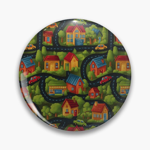 Item preview, Green Hilly Town Road Map Pattern designed and sold by Piotrek0001.