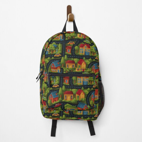 Item preview, Green Hilly Town Road Map Pattern designed and sold by Piotrek0001.