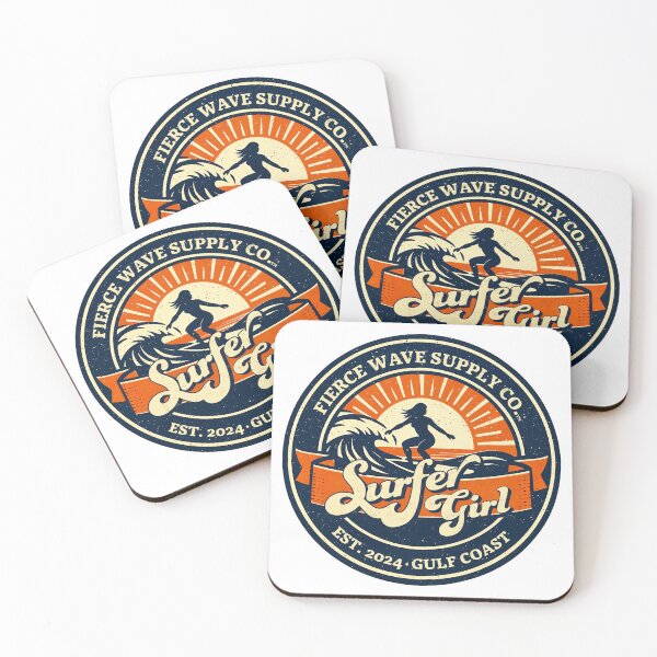 Item preview, Surfer Girl Gulf Coast Vintage Badge – Women's Surfing Retro Patch Design designed and sold by Fierce Wave Supply Co..