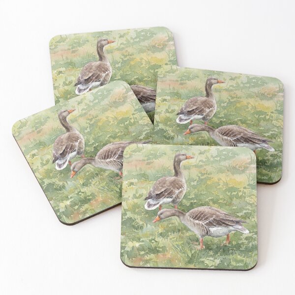 Item preview, Watercolor Farmhouse Geese in the Meadow designed and sold by Gene Lvov.