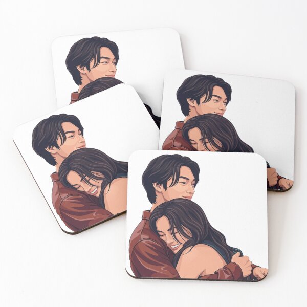 Item preview, XO Kitty – Kitty & Min Ho Hug Illustration | K-Drama Romance Aesthetic Art designed and sold by Fandom Universe.